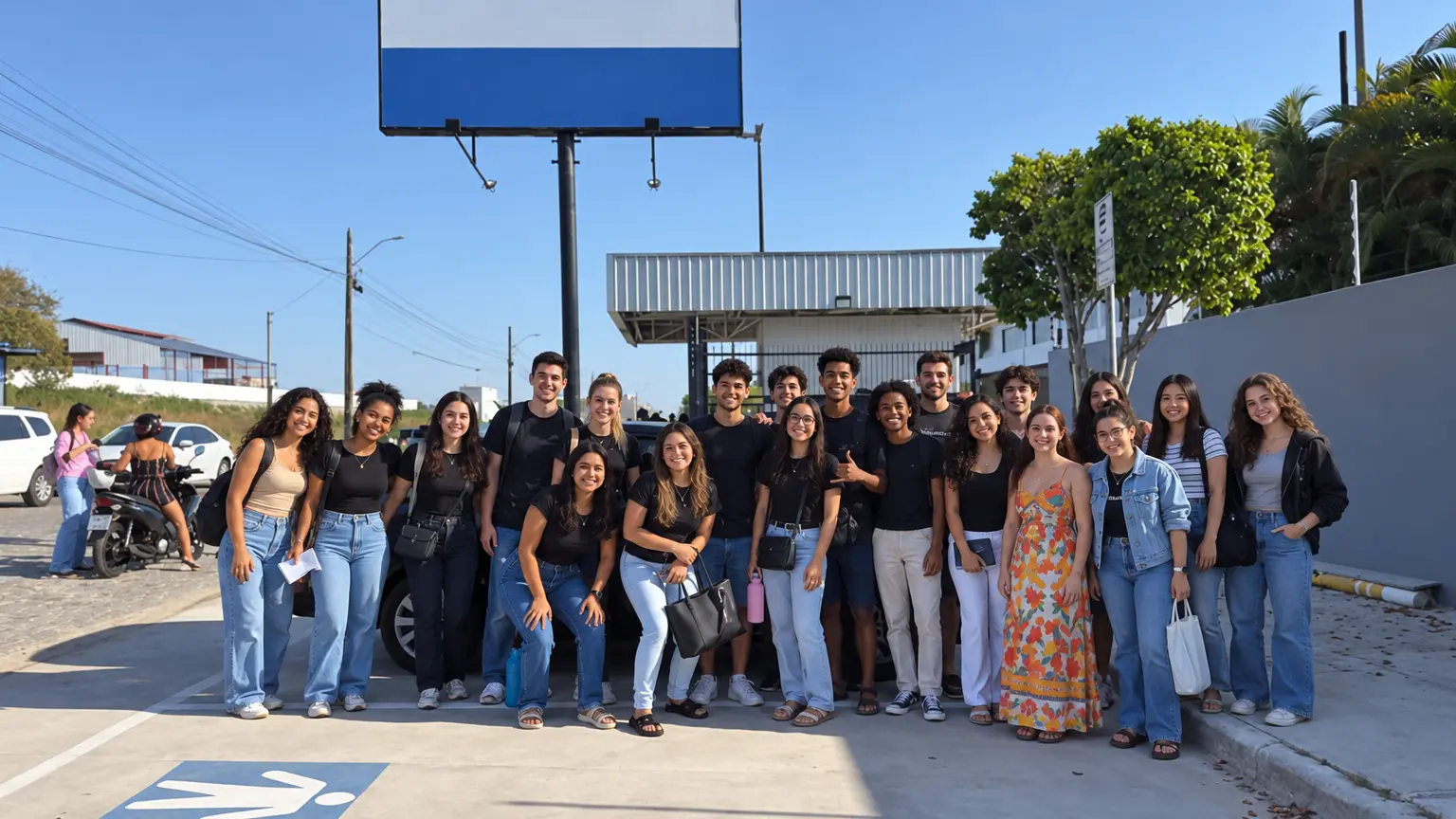 Turma de estudantes do Colégio Magnus em uma aula de campo